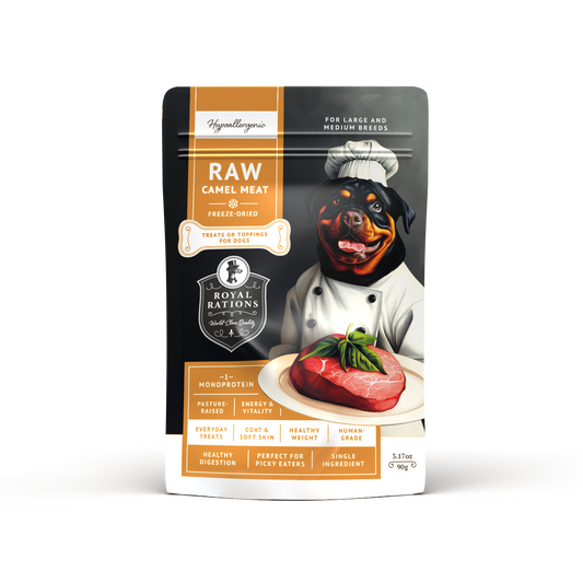 Raw Camel Meat Freeze-Dried Dog Treats—for Medium & Large Breeds