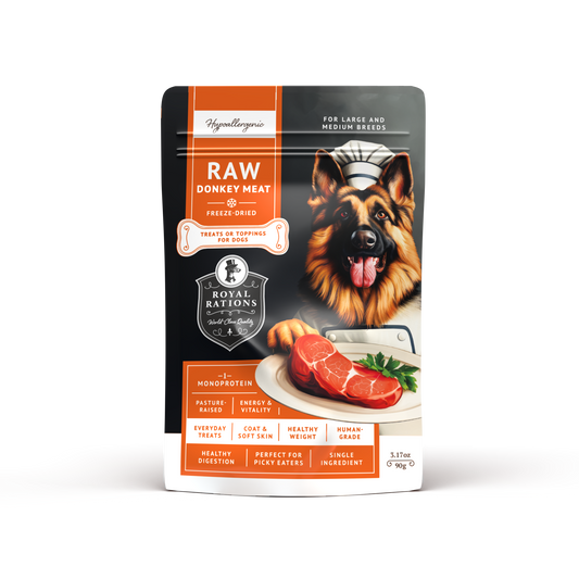 Raw Donkey Meat Freeze-Dried Dog Treats—for Medium & Large Breeds